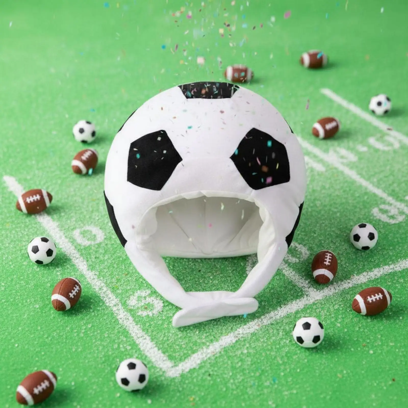 Gorro de fútbol peludo, bonito gorro de dibujos animados, duradero para actuaciones en escenario