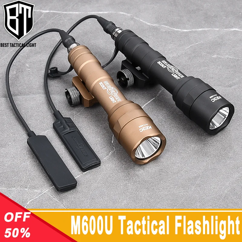 Tactical Sureifr M600 M600U Flashlight 600lumens White Light Hot Mobutton SF Plug Fit 20MM Rail Hunting AR15 Airsoft Weapon Lamp