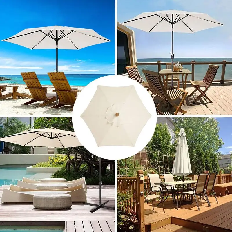 Patio Umbrella Replacement Canopy UV30+ Protection Parasol Sunshade Umbrella Waterproof Beach Hexagonal Canopy For Garden Patio