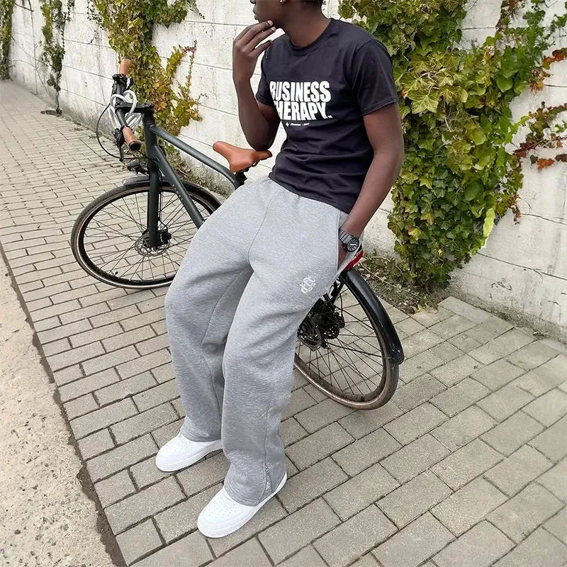 High Street Y2K Hosen Herren Freizeithosen Hoodie-Sets Streetwear Gerade Sweathosen Lockerer Bestickter Hoodie Paar Trendiger Anzug – Detail 36