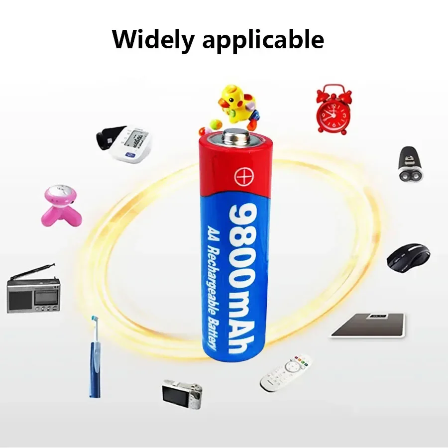 AA rechargeable battery 9800mah 1.5V new alkaline rechargeable battery suitable for LED light toy car Mp3 body fat scale