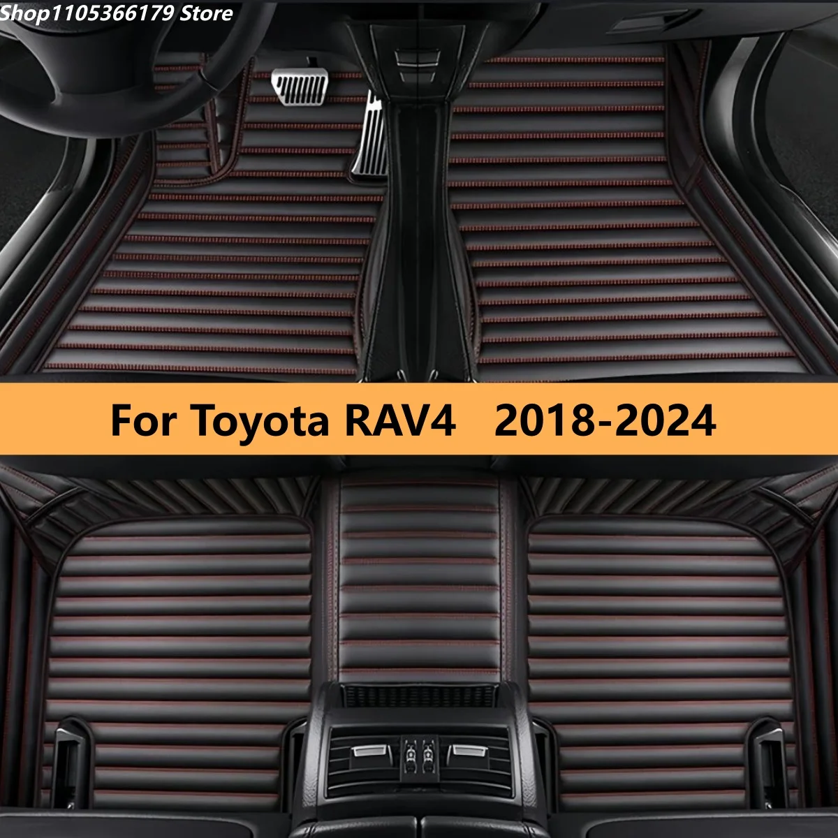 

Car Floor Mats Fit For Toyota RAV4 2018 2019 2020 2021 2022 2023 2024 Auto Carpets Rugs Leather Vehicle Waterproof Pads