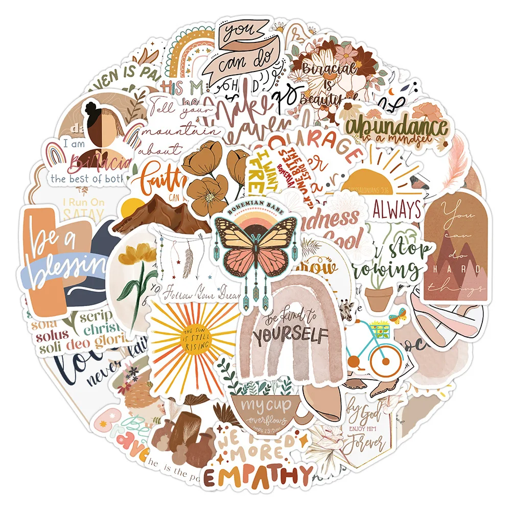 50/100 قطعة البوهيمي الكرتون الكتابة على الجدران ملصق سجل القصاصات Ins الرياح الجمالية الفن الأمتعة سيارة Diy بها بنفسك محمول الهاتف لاصقة تزيين #5