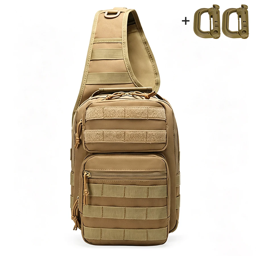 Outdoor multi pocket chest bag with hidden anti-theft pocket on the back, crossbody bag, daily commuting shoulder bag