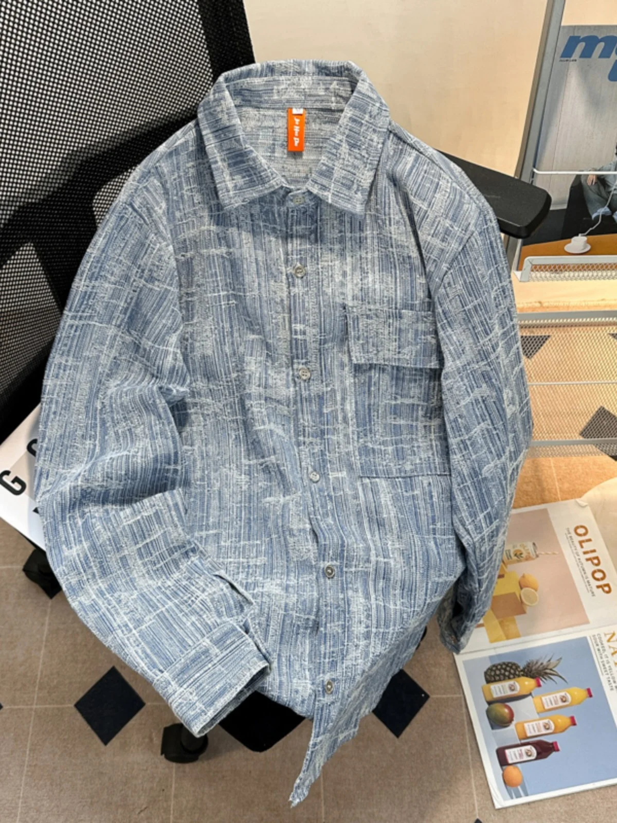 

Waed Denim Long Sve Casual irt American Cleanfit Loose Couple Outerwear Spring Autumn Trendy Brand Youth ular Jeans