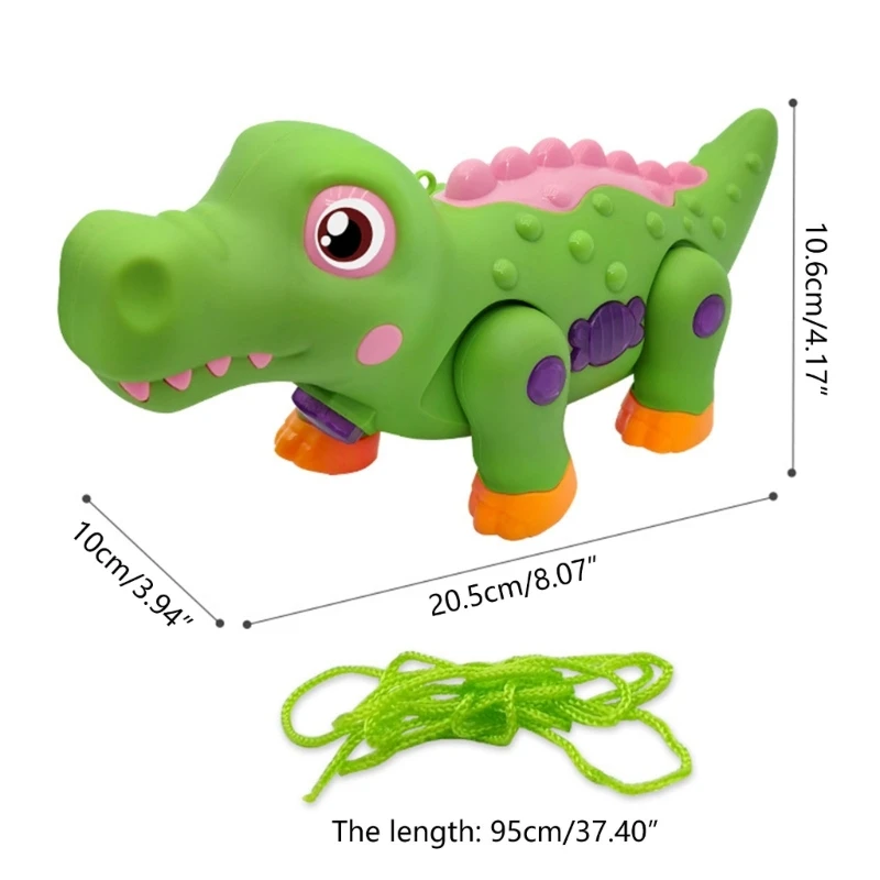 Desenhos animados crocodilo elétrico andando brinquedo para bebê, interativo plástico animais bonecas, crianças em movimento modelo, aprender a escalar caminhada, 8"