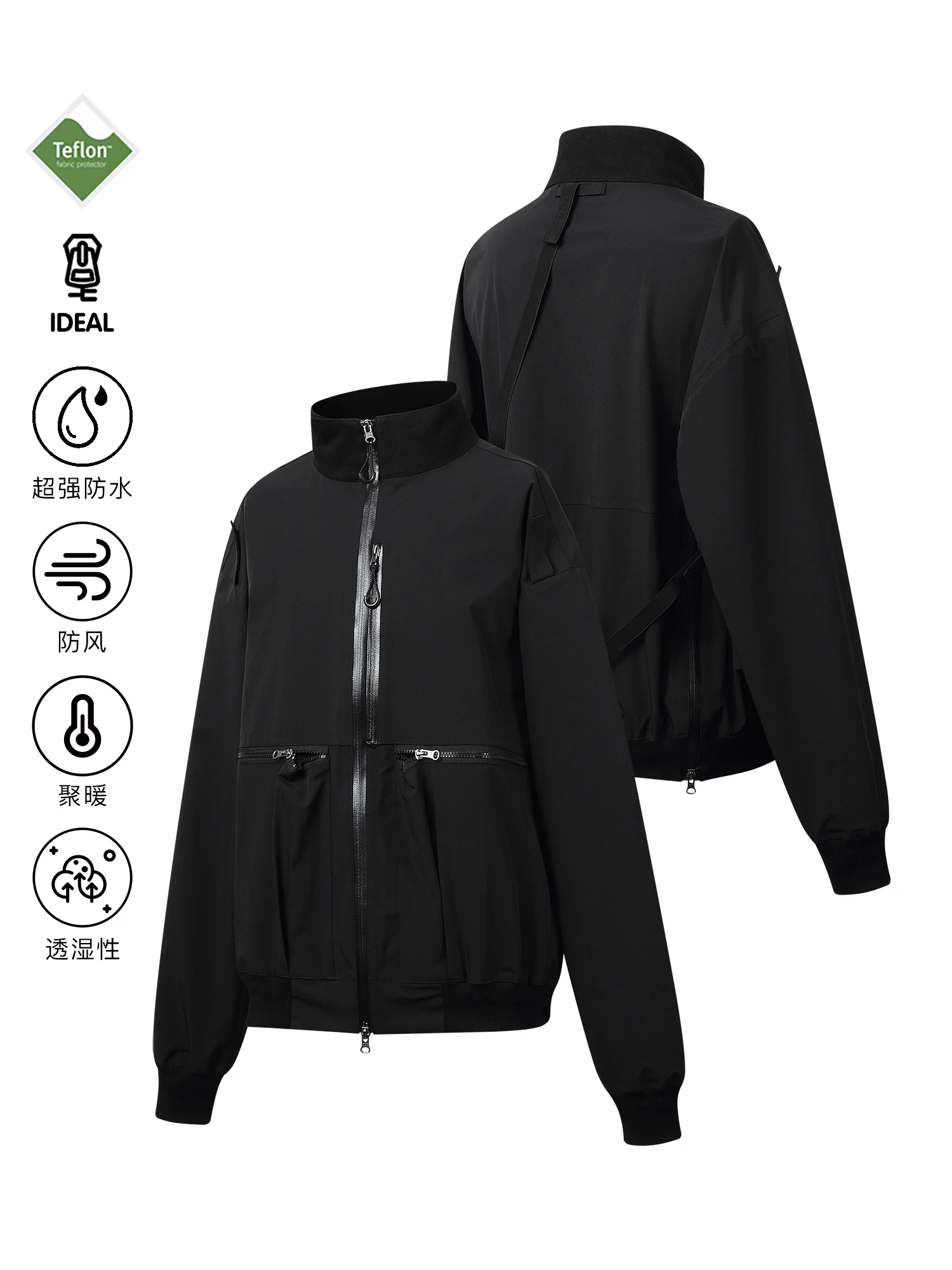 whyworks 24aw tension zip ma1 bomber jacket vibe gorpcore Reflective 2-way zipper fashion urban outdoor all black style