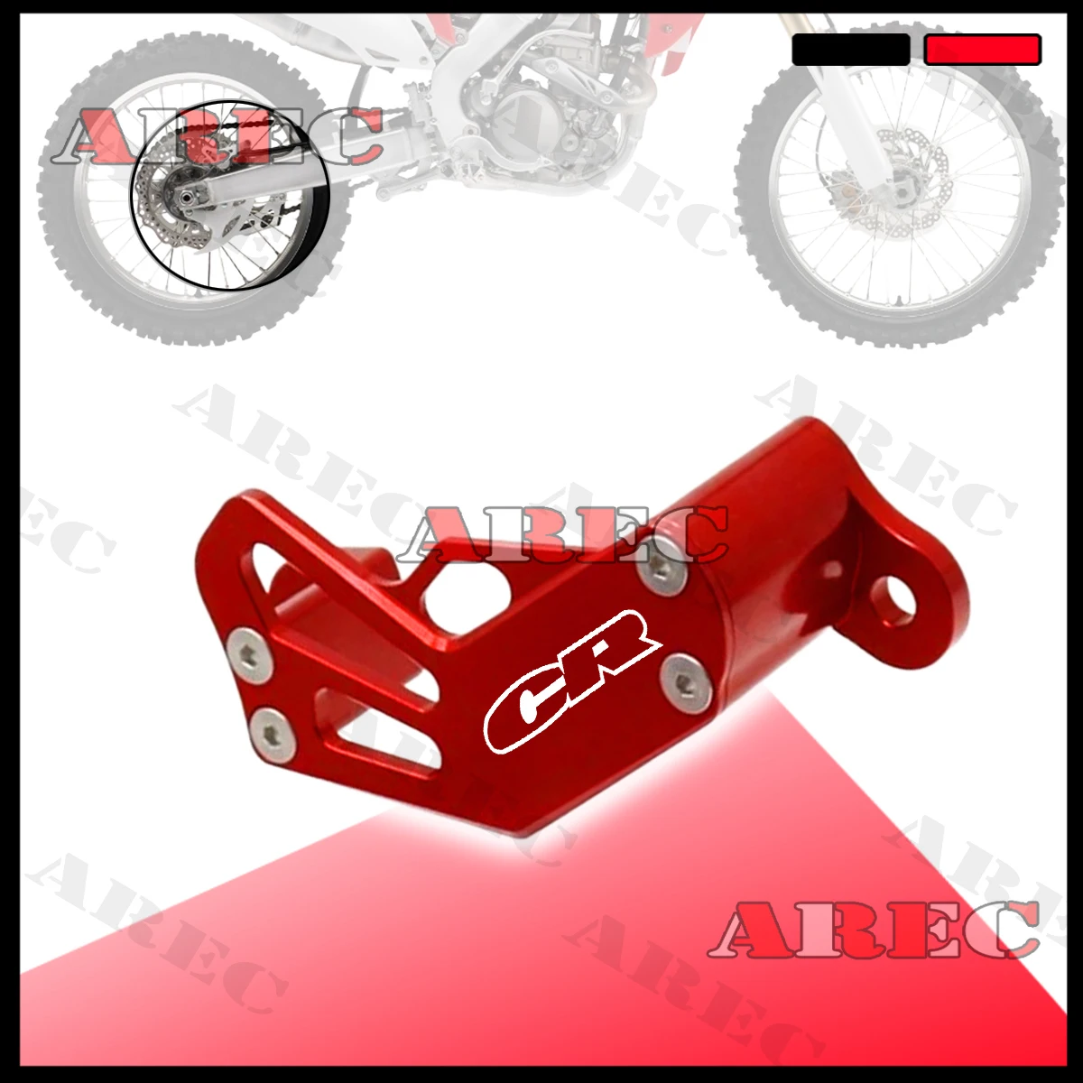 CR LOGO Motorcycle Rear Brake Disc Guard Caliper Cover For Honda CR125 125R CR250 250R 2002-2008 CR 125/R CR 250/R - view 5
