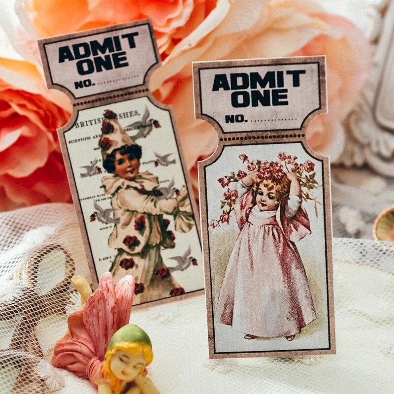 10pcs Cute Girl Film Strip And Tickets Cardstock Die Cut For Scrapbooking Happy Planner/Card Making/Journaling Project Craft