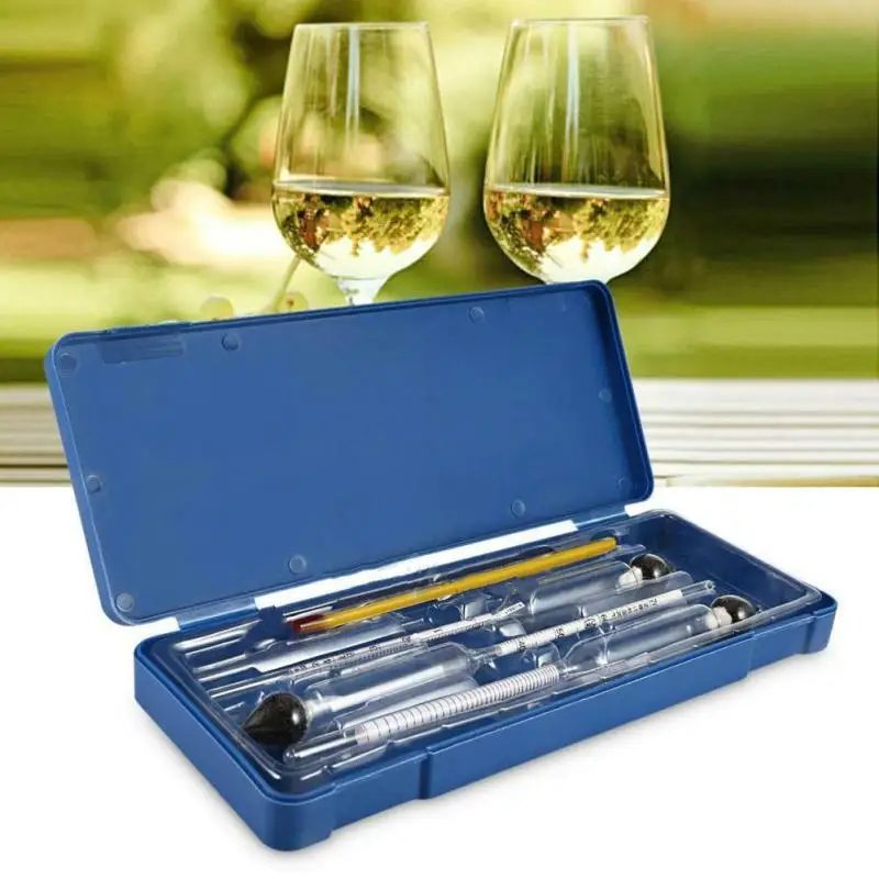 3 Pcs 0-100 Hydrometer Alcoholmeter Tester Set Alcohol Concentration Meter + Themometer Concentration Meters Tools