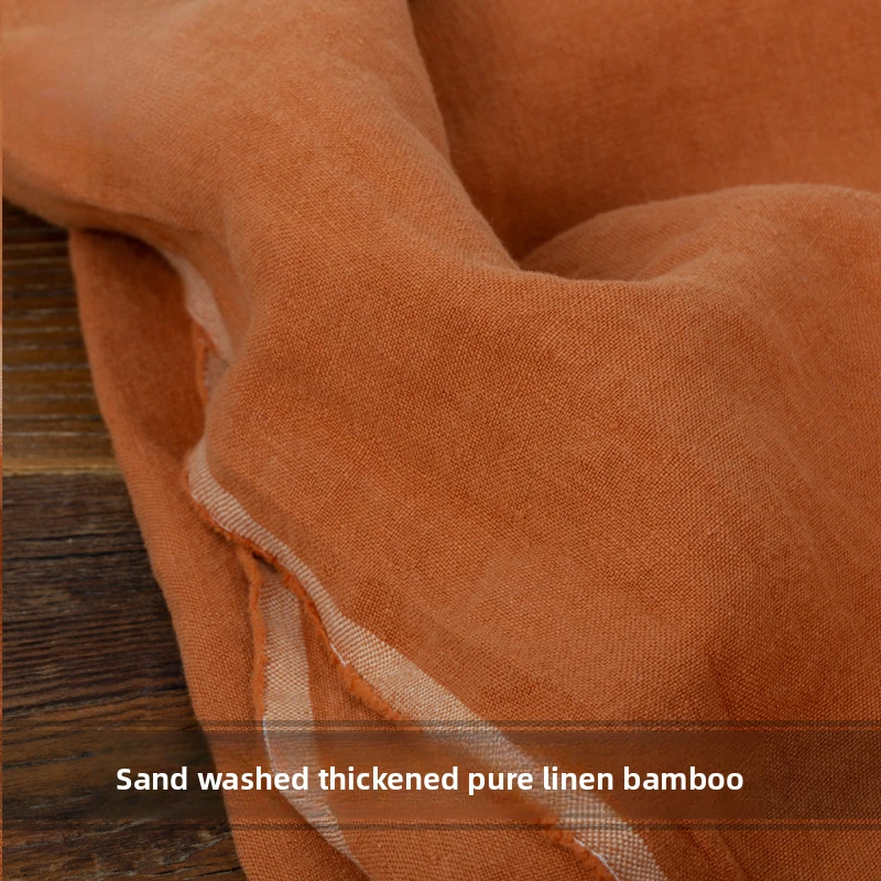 

Sand Washed Thickened Linen Slub Fabric for DIY Sewing Suit Shirt Dress Coat Pants Sofa Cover Clothing Fashion Wholesale Cloth