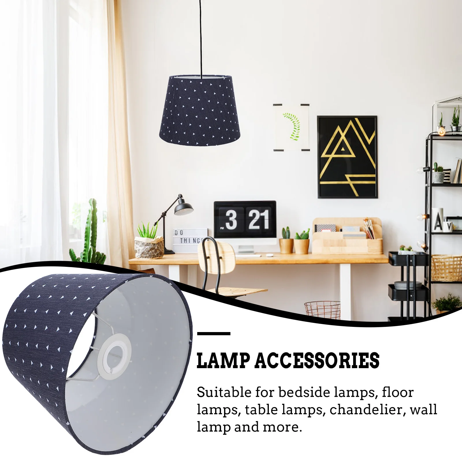 

Тканевый абажур с круглым принтом, крышка настольной лампы, современный светильник, аксессуары для спальни, отеля, домашний декор