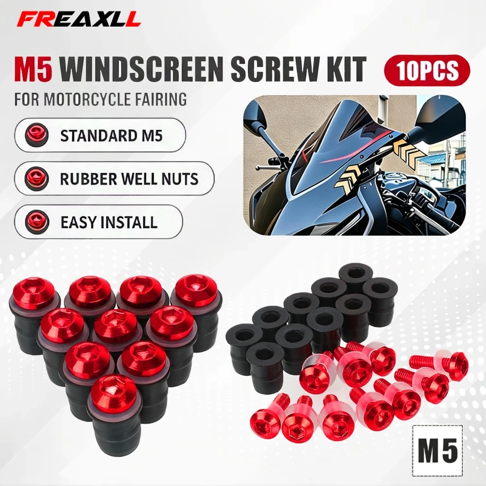 M5 Fastener Nuts Windscreen FOR SYM GTS GTS300i gts Cruisym 300 MAXSYM 400 400i 600 600i Motor Windshield Screw Mounting Bolts