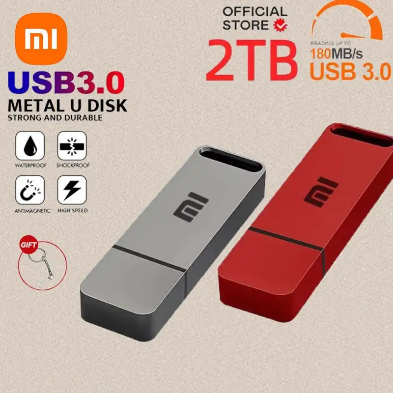 Original Xiaomi Pen Drive 2 TB USB 3.0 Flash Metal Drive 1TB Large Capacity High-Speed Transfer Storage Waterproof Memory U Disk