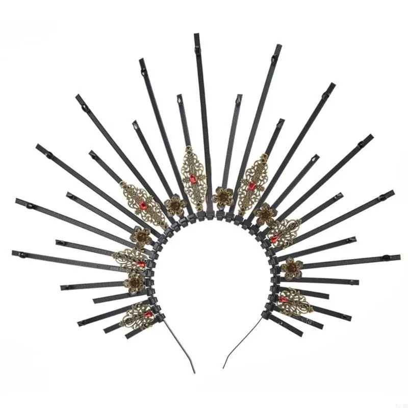 Cadera Spiked Crown Headsel Dadem Headband Halocrown Diadenta María María Halocrown Headsel