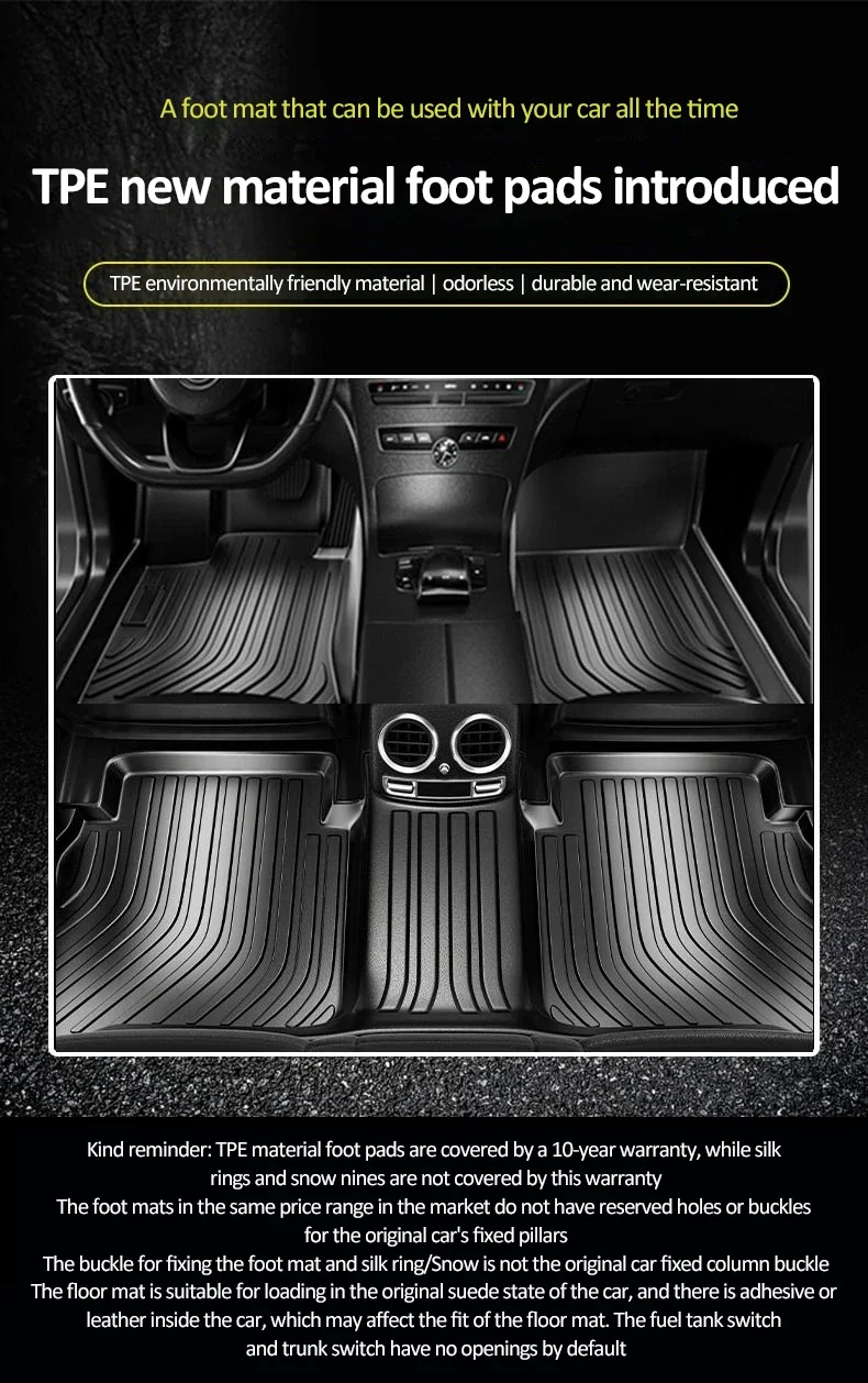 LHD Car Floor Mats for Volkswagen VW Golf 8 Mk8 2022 2023 2024 GTI TPE Carpet Car Waterproof Foot Pads Custom Liner Accessories