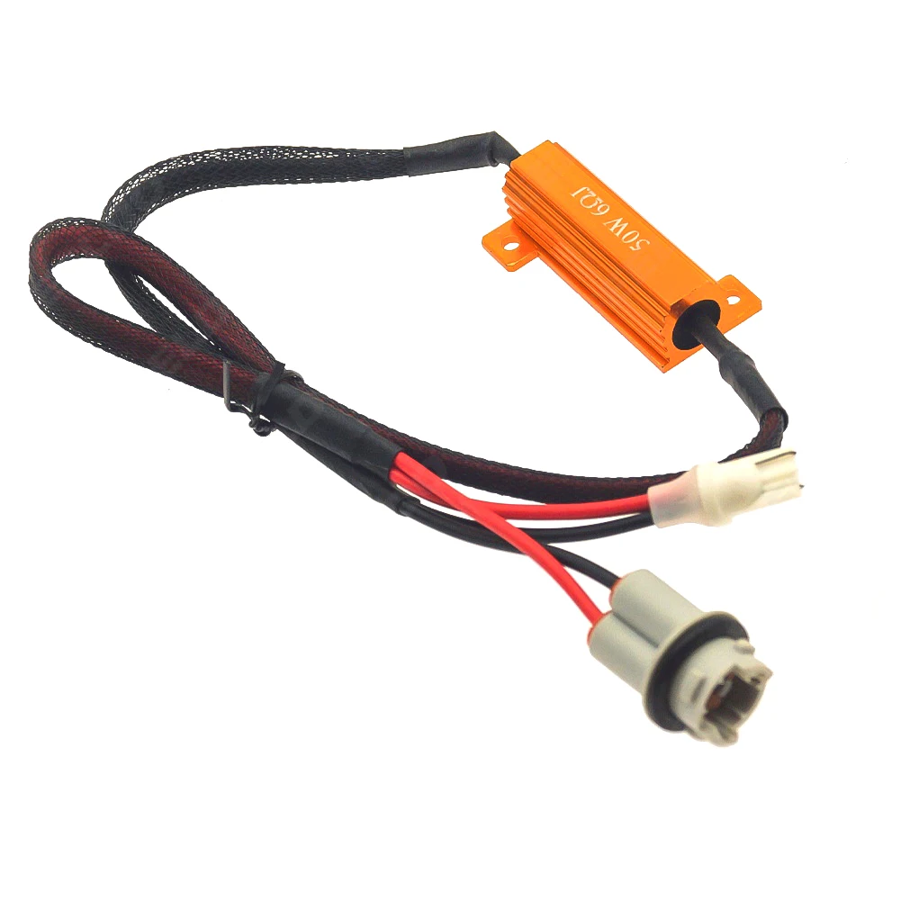 For LED Turn Signal Installation Black wiring T10 LED Resistor LED Bulb Hyper Flashing Solution Turn Signal Adapter