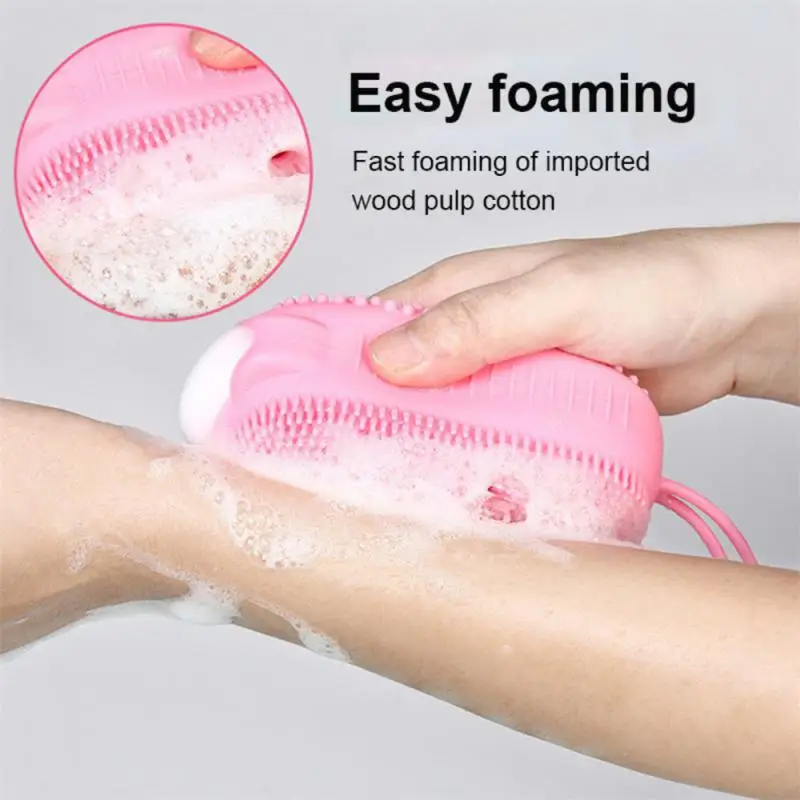 Scrubber per il corpo in Silicone bagno Scrub esfoliante spugna spazzola per doccia esfoliante detergente per la cura della pelle rimozione della pelle morta strumenti per il bagno