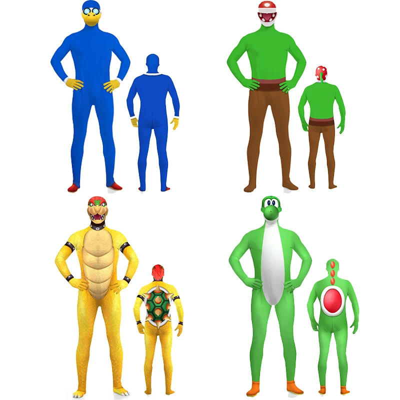

Супер Марио Боусер аниме косплей костюм Йоши Пиранья растение Хэллоуин карнавал плотное боди реквизит для ролевых игр праздничная одежда