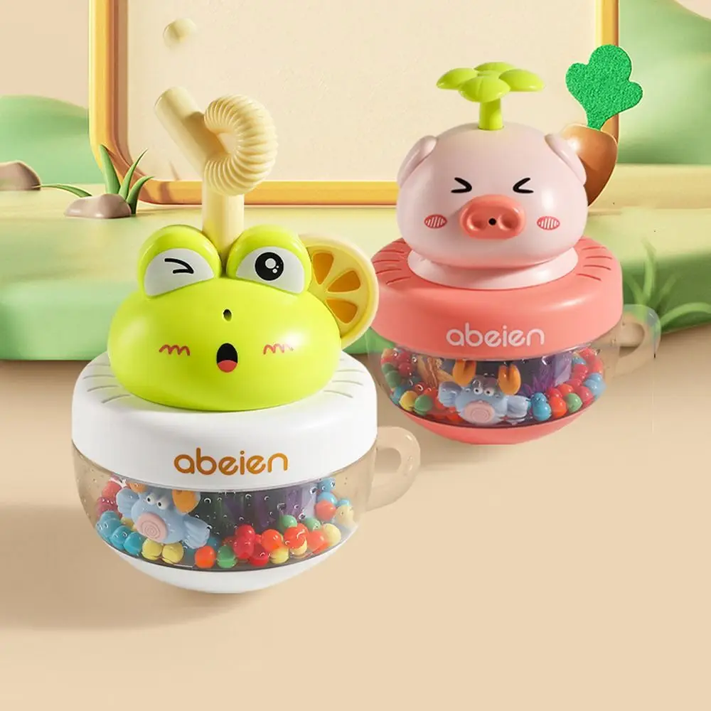 Funny Anti-fall Baby Bathing Toy Spray Water Press Type Cartoon Tumbler Bell Handle Water Floating Toys Children