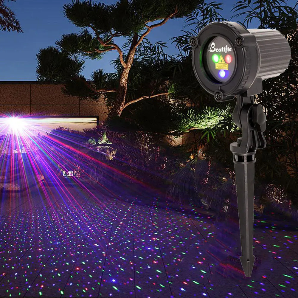 Outdoor Christmas Lights Waterproof Laser Lights Starry Sky Stars Projector Bar Atmosphere Lights New Year Courtyard Lawn Lights