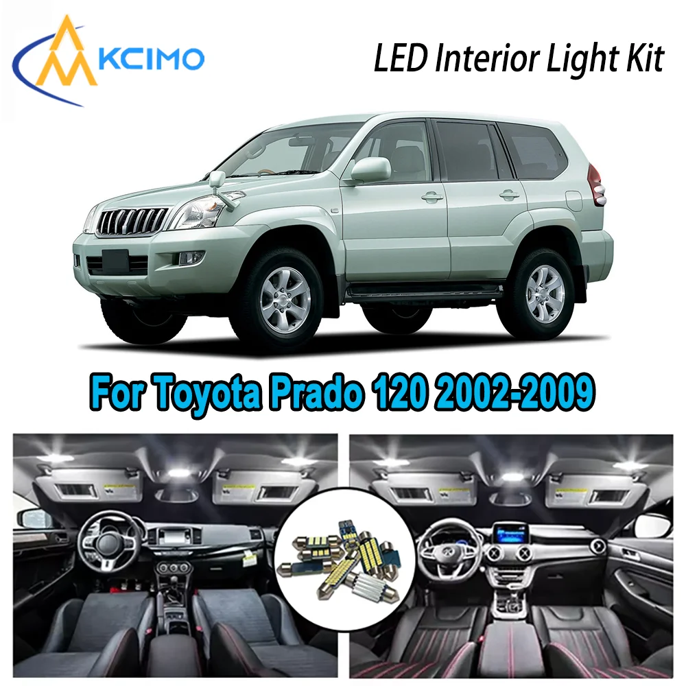 

High-Quality LED Interior Kit for Toyota Prado 120 2002-2009 2003 2004 2005 Premium Error-Free Dome Map Trunk Automotive Lamps
