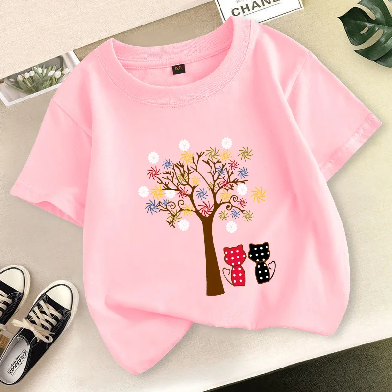 New Korean-style T-shirts and baby shirts with stylish prints, short sleeves, suitable for children of medium to large size – av