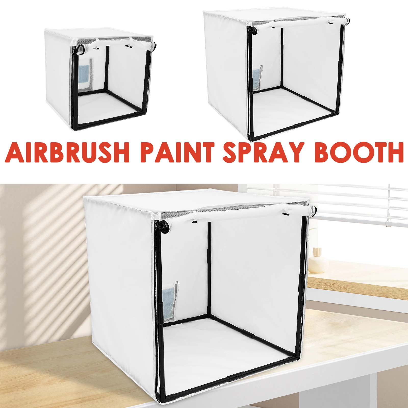 

Airbrush Paint Spray Booth 15/29.5 Inch Detachable Model Painting Spray Booth Portable for DIY Projects Remote Control Toy Car