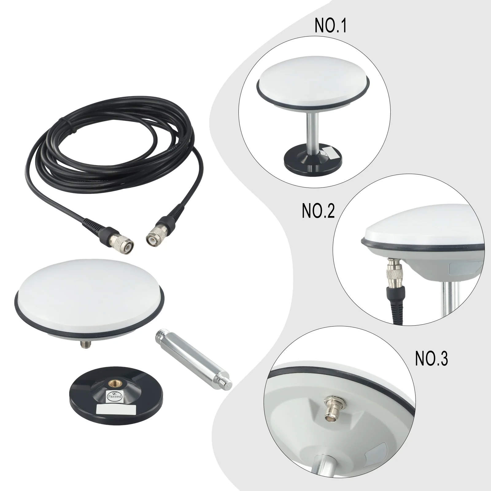 هوائي GPS عالي الكسب لـ L1 L2 GNSS الاستقطاب الدائري ذو الزاوية الواسعة ومركز الطور المستقر (60 80 حرفًا)