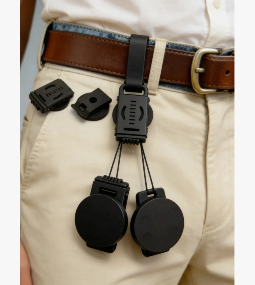 Adjustable Portable Rubber Bag with Magnetic Round Disc Belt