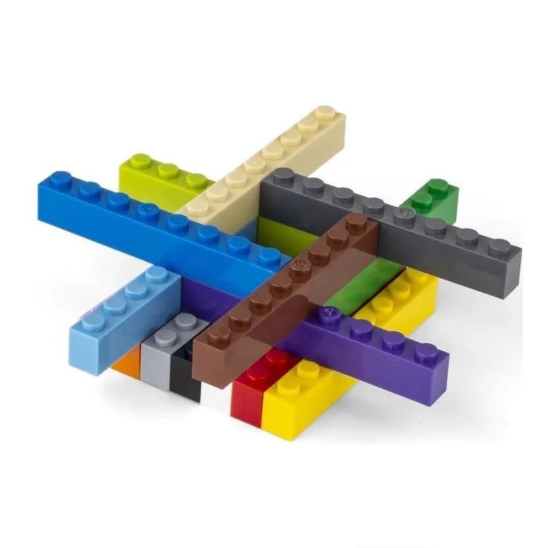 6pcs/lot DIY Blocks Building Bricks Thick 1X8 Educational Assemblage Construction Toys for Children Size Compatible With Brand