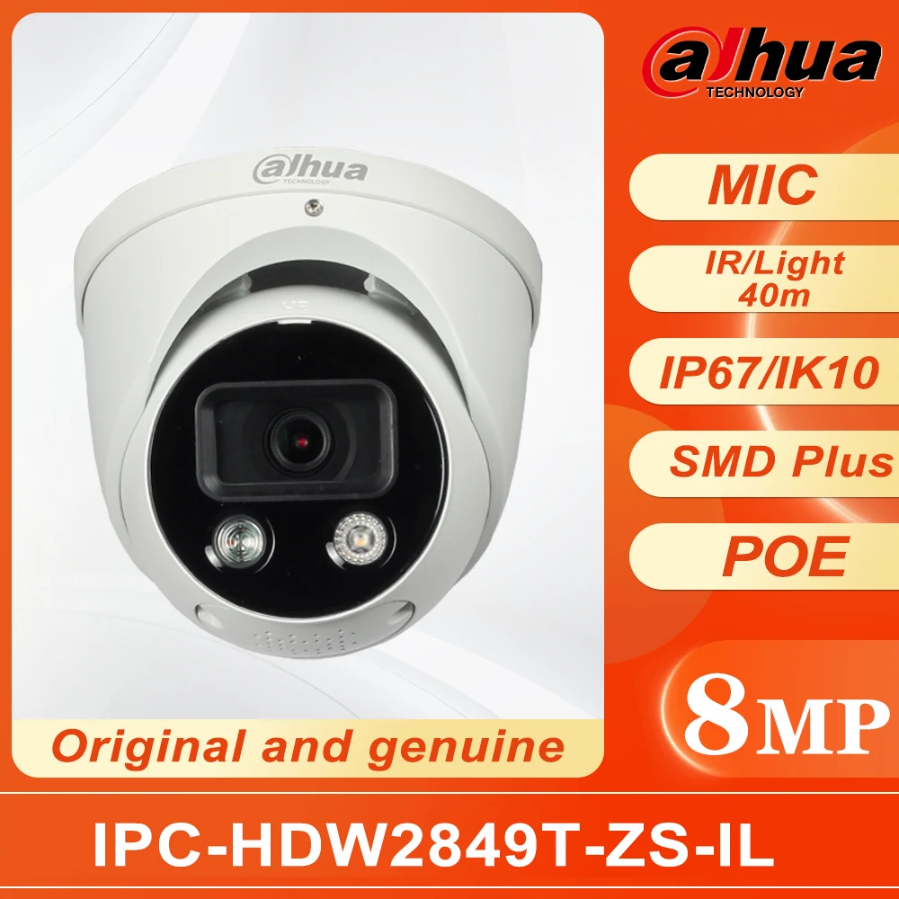 Dahua 8MP Smart Dual Light Vari-focal Eyeball WizSense Network Camera IPC-HDW2849T-ZS-IL