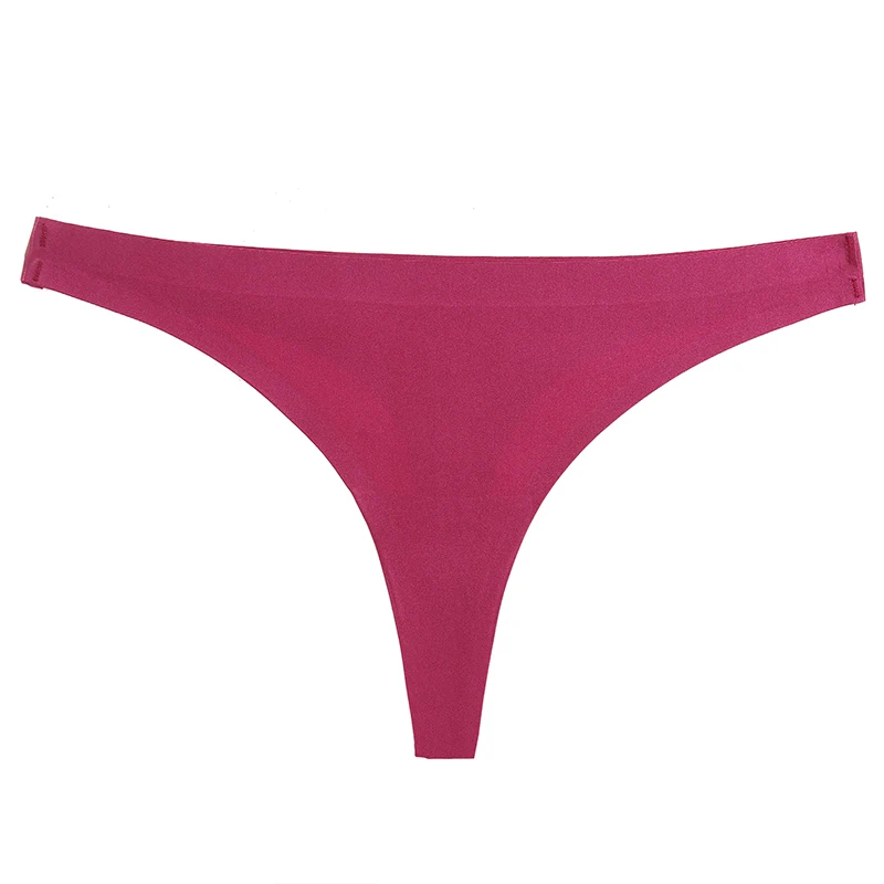 TrowBridge Solid Simple Women's Panties Thong Sexy Seamless Underwear Girl G-String Skin-Friendly Lingerie Silk Satin Underpants