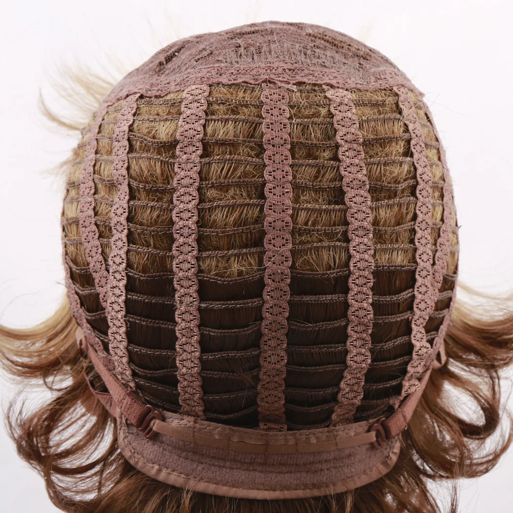 شعر مستعار قصير مجعد بطول 6 بوصات، باروكات بنية صناعية للنساء، شعر قصير مجعد من الألياف بدرجة حرارة عالية، مهرجان زفاف عيد الميلاد اليومي