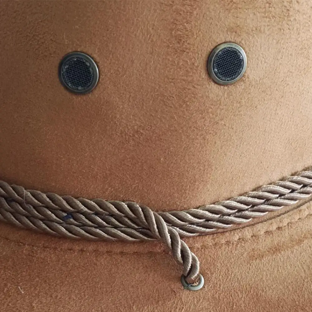 1 Stück Cowboy-Sonnenhut aus Kunstleder für Herren und Damen, modische Western-Cowboy-Kappe mit großer Krempe für Reisen