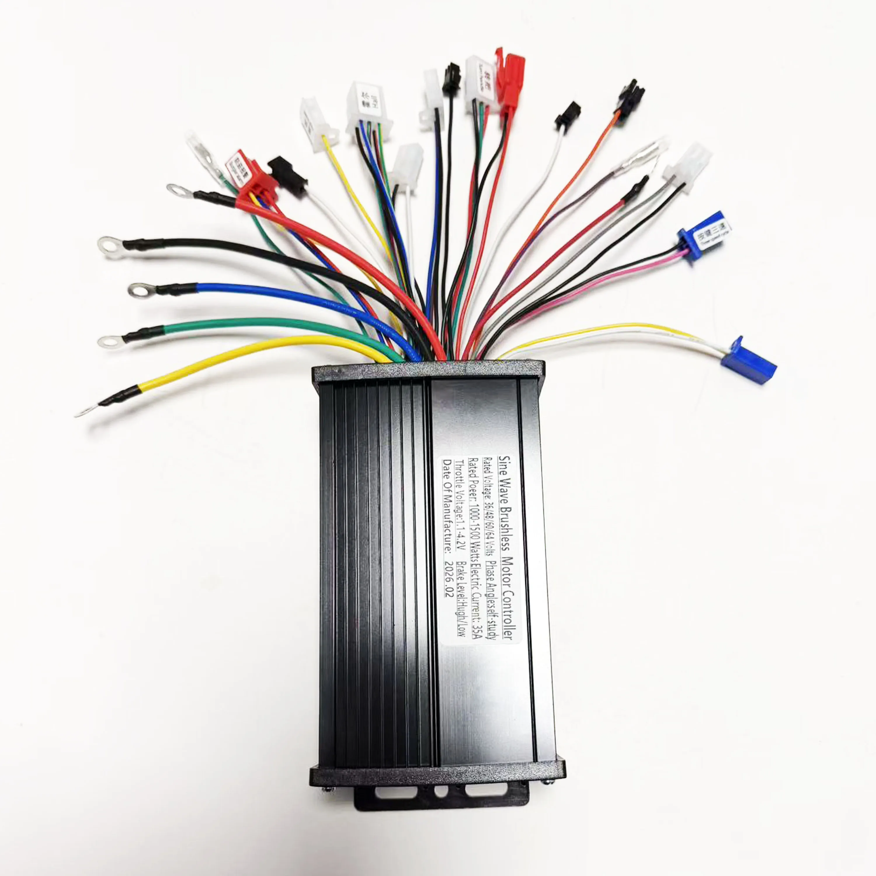 36V/48V/60V/64V 1000W/1500W Sine Wave Brushless Motor Controller; Maximum Current 35A, for Electric Bicycle, Scooter Repair.