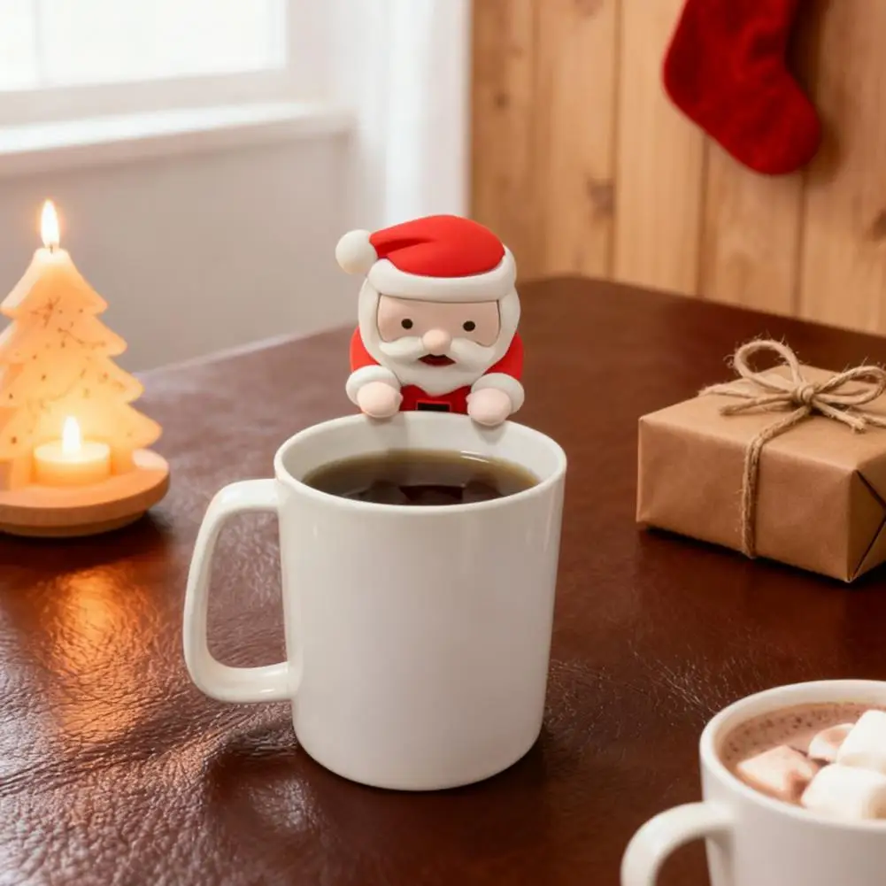 مروحة طعام صغيرة روبوت مشروبات صغيرة USB قابلة للشحن مروحة سانتا كلوز صغيرة للمشروبات الساخنة وجبات المشروبات عيد الميلاد روبوت للشاي #2