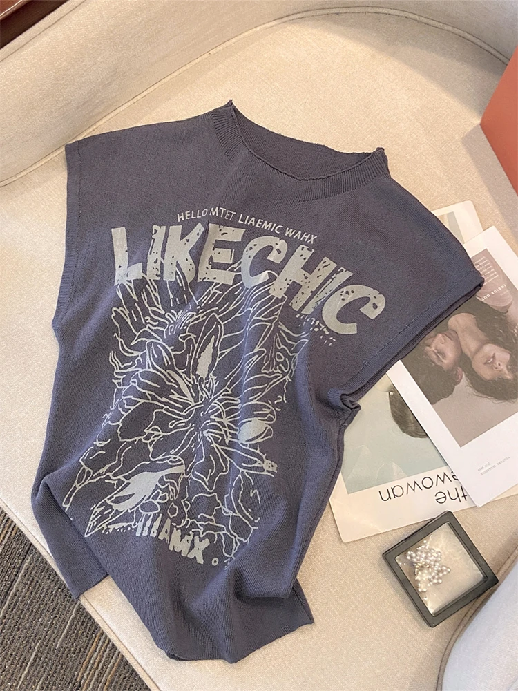 Summer TShirt Women Elastic Oversized T-Shirt Woman Clothes Female Tops Sleeveless Tank Women's tube top knit Canale Slim Tshirt