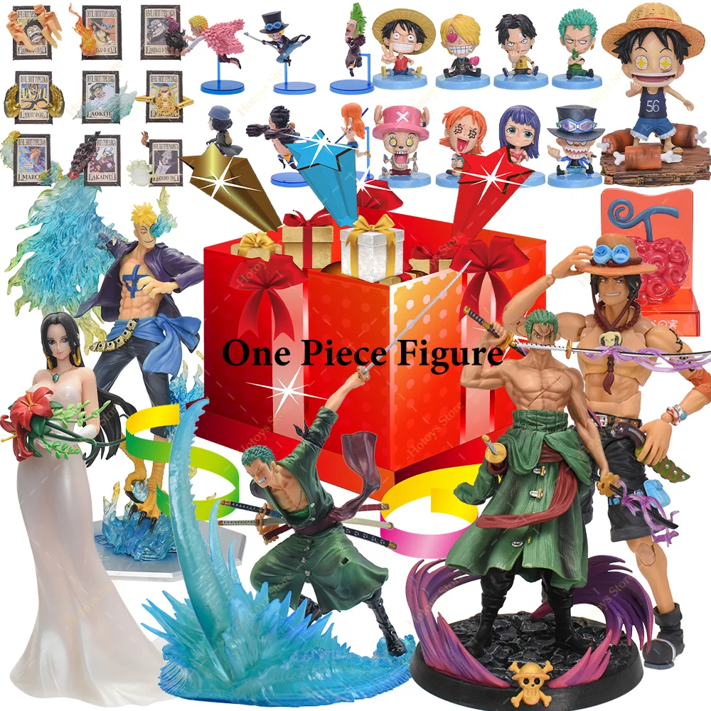 

One Piece глухая коробка фигурка Luffy Zoro Ace Shanks Marco Nami Hankcock, лучший подарок для детей, ПВХ аниме экшн-модель, загадочная коробка, куклы