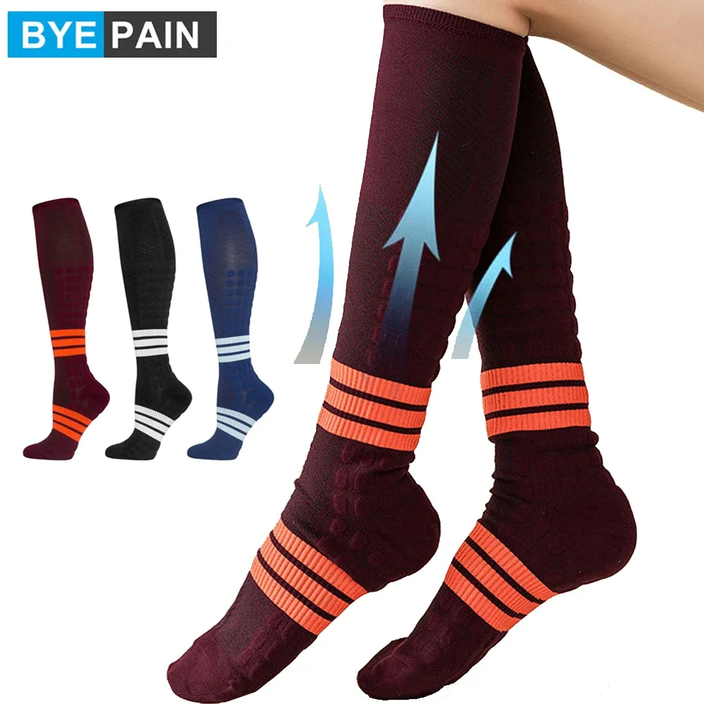 

1Pair High Compression Socks for Men & Women 20-30 mmHg Knee High Nurse Pregnant Running Hiking and Travel Athletic