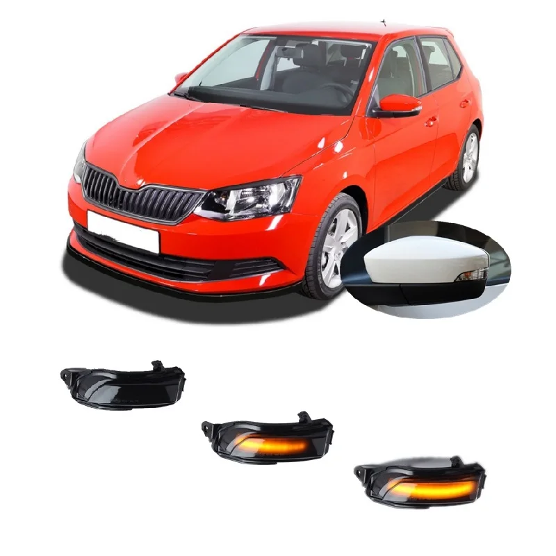 

Для Skoda Fabia III MK3 NJ3 NJ5 2014 2015 2016 2017 2018 2019 2020 2021 динамический светодиодный индикатор бокового зеркала указатель поворота
