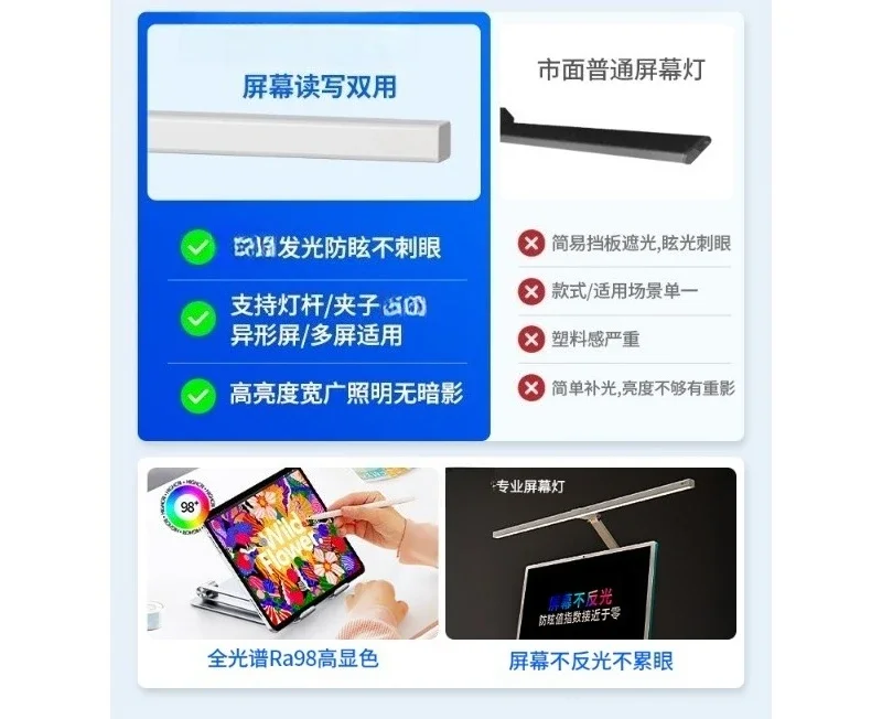 80Cm screen light, computer monitor hanging light, work, eye protection special