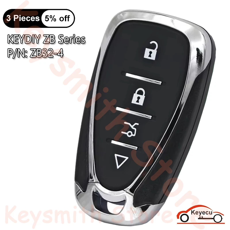 

KEYECU 4 кнопки для Chevrolet Style KEYDIY KD ZB Series ZB32-4 Универсальный умный дистанционный ключ для телефона