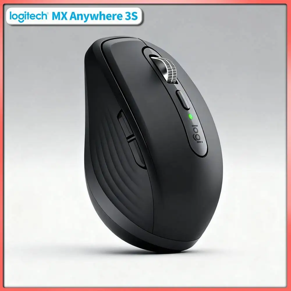 Wireless MX Anywhere 3S Mouse - Darkfield 8K DPI, Hyper-Scroll Wheel, USB-C Cable, Great for Freelance Baker Home Office Task