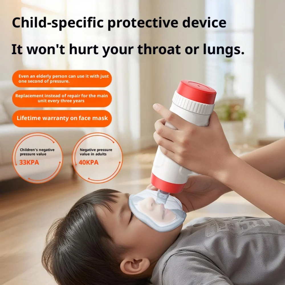 

Portable First Aid Anti Choking Rescue Device Airway Clearance Home Emergency Airway Suction Kit with Heimlich Assist Function