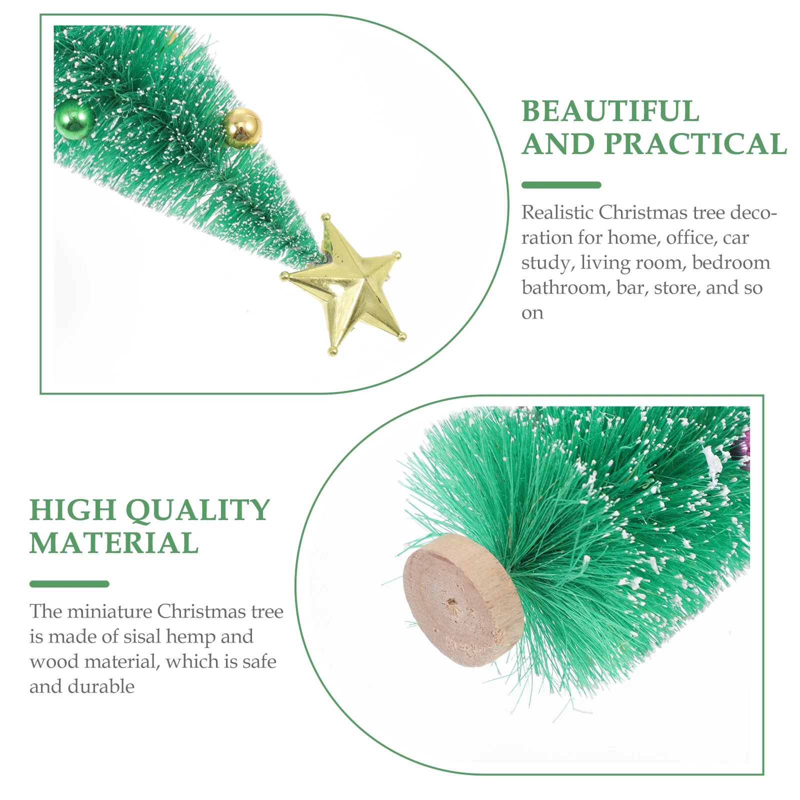 

2 Pcs Mini Christmas Tree Ornaments Pink Fake Decorations Miniature Tabletop Small Xmas Trees