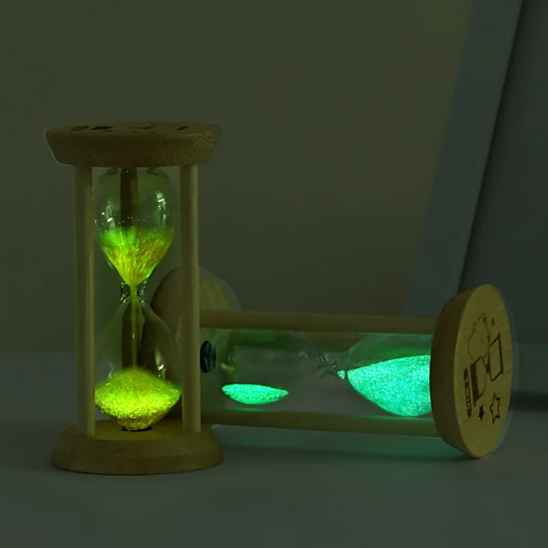 1-30 Minutes Newest Wooden Fluorescence Hourglass Desktop Decoration Sand Clock Creative Timer Sandglass Office Accessories Gift