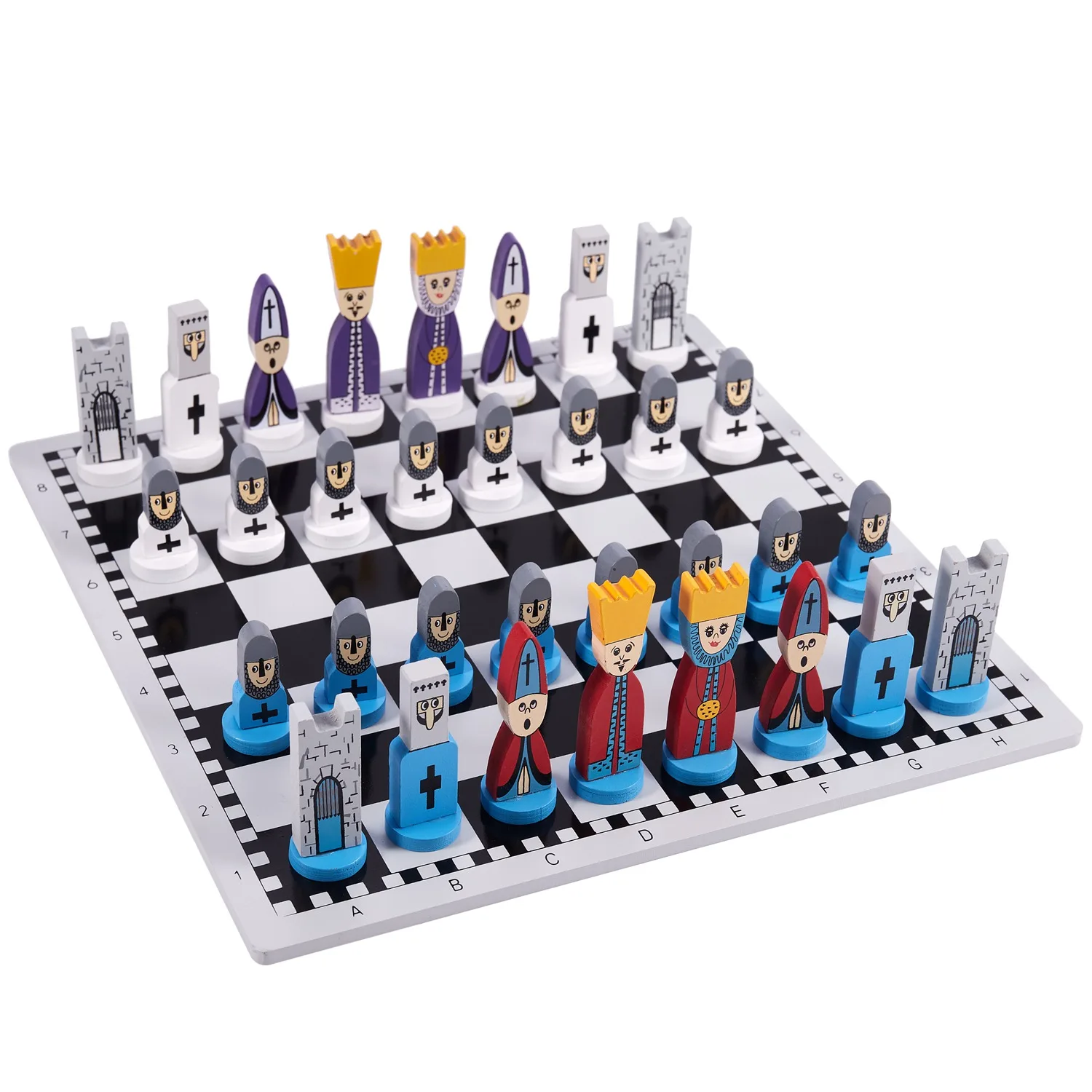 Wooden Chess Children's Gifts Cartoon Modeling Chess Toys Rich