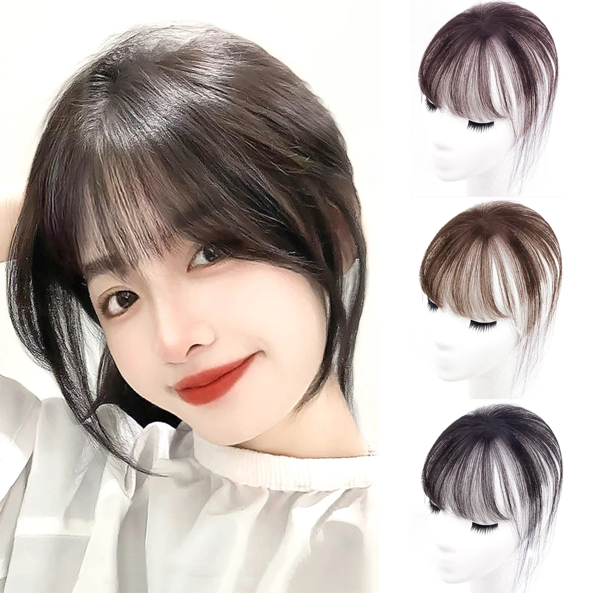 DUTRIEUX Synthetic 3D French bangs wig reissued air bangs  topper wig natural curved simulation bangs for women