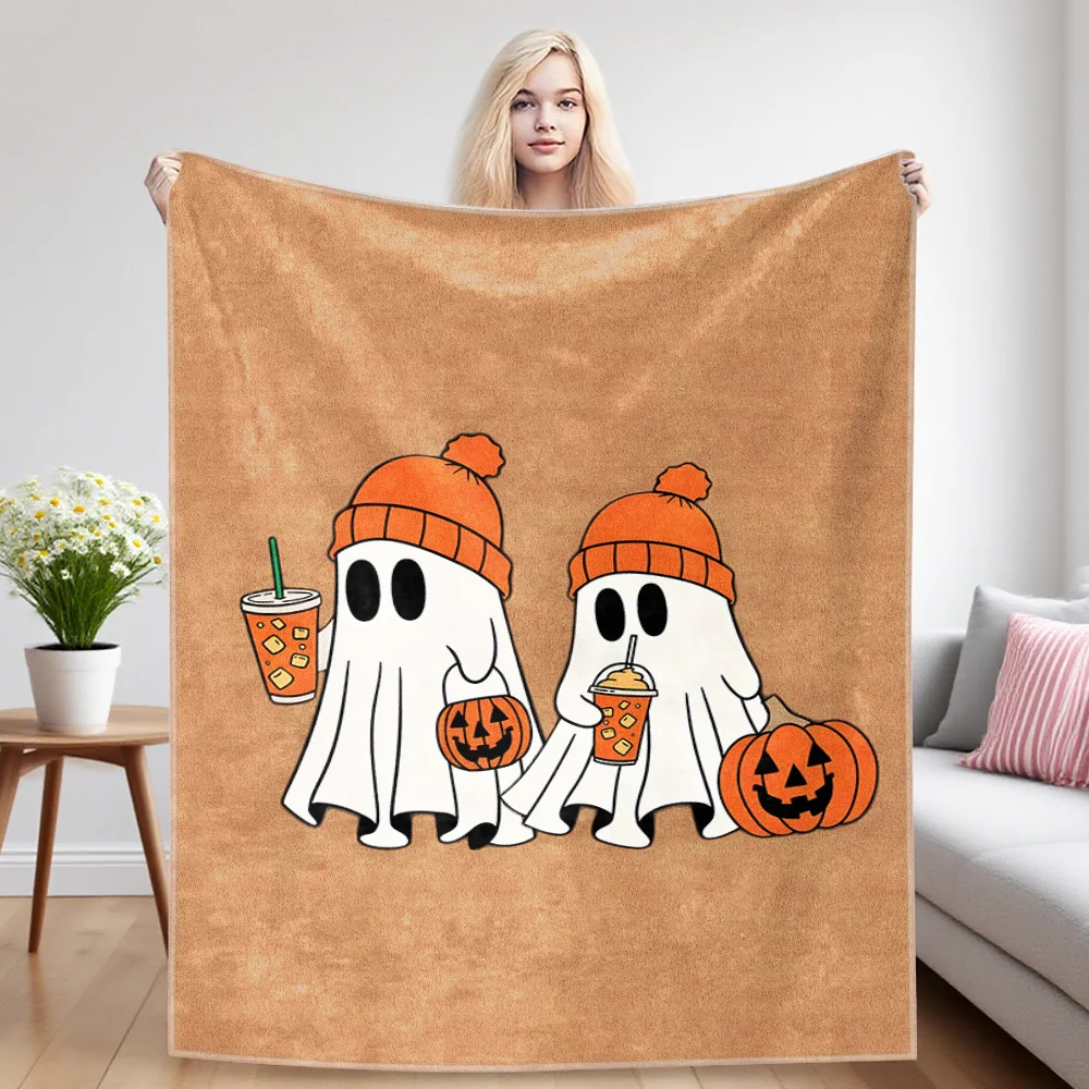 Ghost Friends Flannel Luxury Blanket, Lightweight And Comfortable Woolen Blanket, Ultra-Fine Fiber